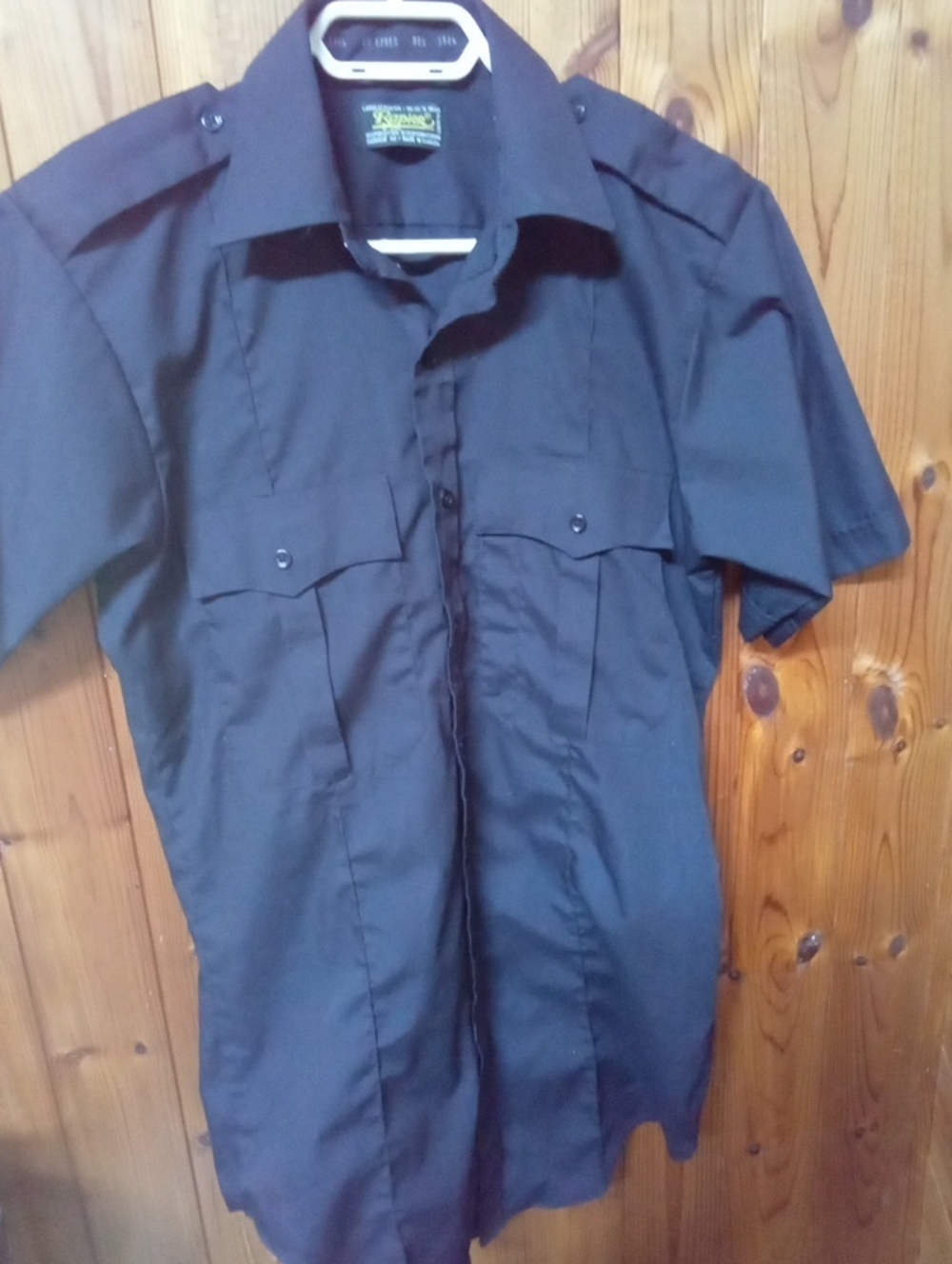 Vintage Rapier Men's Short-Sleeve Military Utility Shirt Jacket in Black